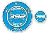 ToolEpic for Dodge Challenger Charger 392 Hemi Scat Pack Decal Accessories 2015-2025 - Engine Start Stop Button Overlay Sticker Emblem - Push to Start Button Ruby Red Badge Cover - Perfect for Decals
