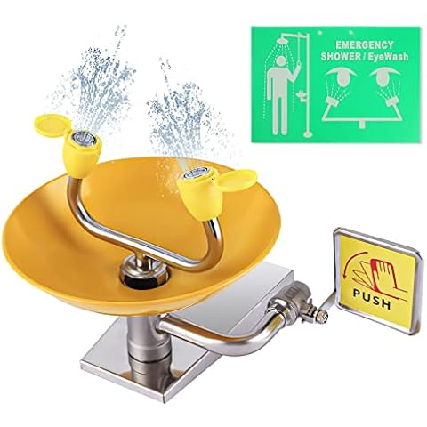 Eye Wash Station Emergency Wall-Mounted - Yeipower Portable First Aid Eyewash Station Eye Irrigation Sign Cover