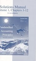 Solutions Manual Volume I Chapters 1-12 to Accompany Fundamental Accounting Principles 0072869828 Book Cover
