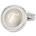 GWD Cufflinks for Men Shirt Premium Quality Personalized Initials Alphabet A-Z Gift Box (Silver T)