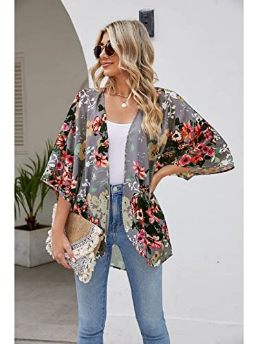 Image of BB&KK Women's Floral Kimono Summer Short Cover Ups Tops