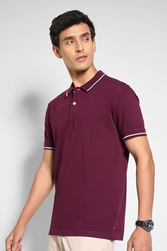 Image of Peregrine by Pantaloons Men's Solid Slim Fit Polo Shirt