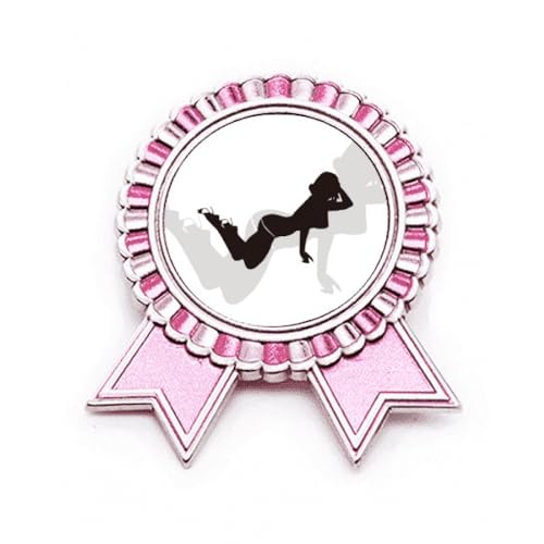 Broche Hot Woman Girl rose en métal pour sublimer un blazer en soirée