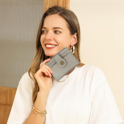 Image of Slim Leather Wallet Women,Small Compact Card Holder Wallet