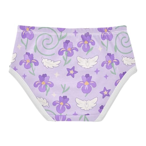 Girls' Underwear Flowers Floral Feather Purple Toddle Brief Panties 2-8 Years 203005672