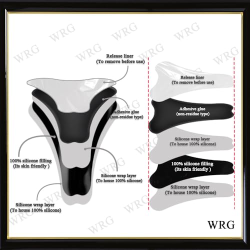 Image of WRG 5 Pack Black Seamless Silicone Modesty Panty Inserts, Anti-Outline Underwear Guards, Concealer Covers, Protective Pads