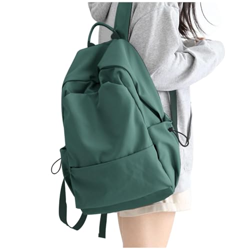 HYC00 School Backpack Womens, Causal Travel School Bags 14 Inch Laptop Backpack for Teenage Girls Lightweight Rucksack Water Resistant Bookbag College Boys Men Work Daypack,Army green