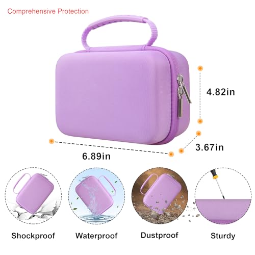 Elonbo Carrying Case for iHealth Track Smart Upper Arm Blood Pressure Monitor, Wireless Bluetooth Blood Pressure Monitor Travel Protective Bag Storage Holder, Mesh Pocket fits Range Cuff, Purple - Image 4