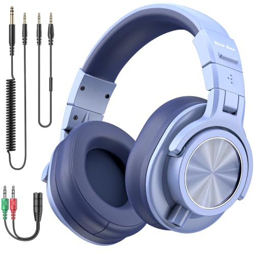 Image of New Bee Wired Over Ear Headphones, Studio Headphones with 50mm Drivers and 6.35mm & 3.5mm Jack DJ Headphones for Studio Monitor & Mixing DJ Guitar AMP Podcast Piano Keyboard