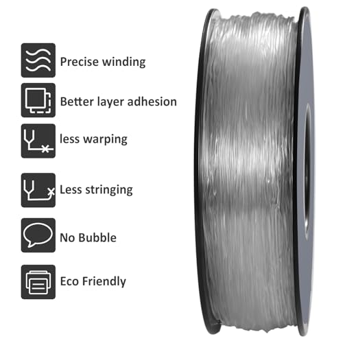 Image of GEEETECH Flexible TPU Filament 1.75mm, TPU Filament 95A for 3D Printer, 1kg Spool, Transparent