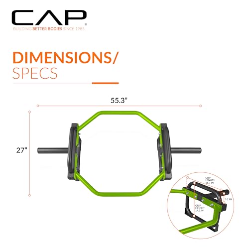 Image of CAP Olympic Trap & Shrug Bar with Elevated Grip, 500-Lb Capacity
