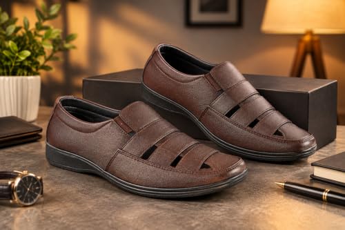 Image of Men's Faux Leather Fisherman Shoe Style Sandal (5UK - 13 UK)
