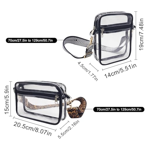 2 Pack Clear Crossbody Bag for Women，Small Clear Purse for women Stadium Cross Body2