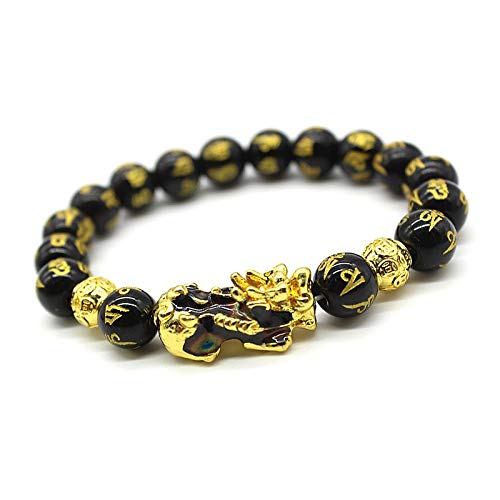 Feng Shui Prosperity 10mm Hand Carved Mantra Bead Bracelet with Color Changed Pi Xiu/Pi Yao Attract Wealth and Good Luck2