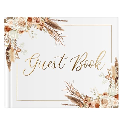 Wedding Guest Book for Guests to Sign, Elegant Wedding Guestbook Ideas, Sign in Book for Bridal and Baby Shower, Polaroid Guest Book, 100 Thick Lined and Blank Pages for Party, Wedding Books