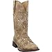 ROPER Womens Kennedy Glitter Tooled Inlay Square Toe Casual Boots Mid Calf Low Heel 1-2