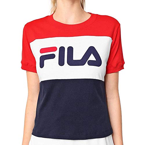 Camiseta Maya, Fila, Feminino, Vermelho/Branco/Marinho, M