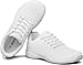 BAXINIER Girls Wide Cheer Shoes Toddler White Cheerleading Shoes Lightweight Youth Competition Training Dance Tennis Sneakers - White 4 Big Kid