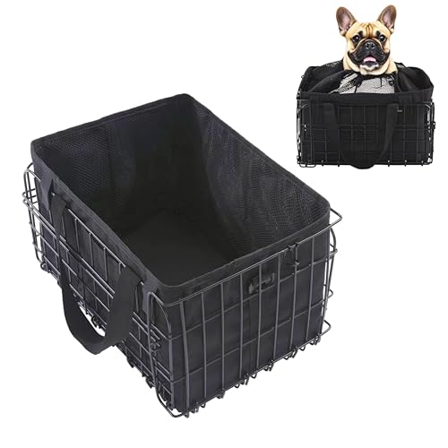 Large Dog Bike Basket with Removable Liner Bag, Portable Rear Bike Basket Carrier for Travel, Waterproof Bike Storage Suit for Front/Rear/Side of Bicycle, Ebike Accessoriest for Pets, Fruit & Grocery