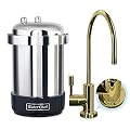 WaterChef Premium Under-Sink Water Filtration System U9000 with Intelligent Monitor (Polished Brass Designer Faucet), Certified for 78 Contaminants, 1,000 Gal., Made in USA