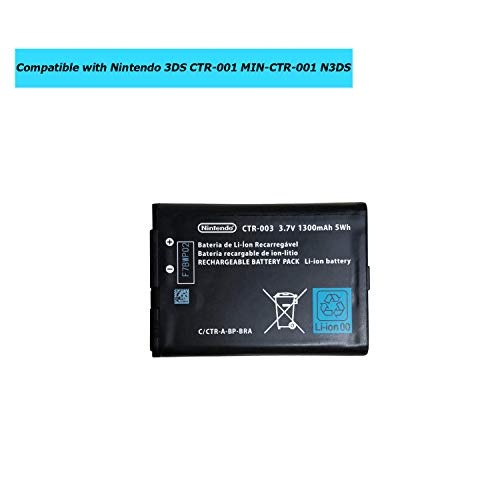 Image of CTR-003 Replacement Battery Compatible with Nintendo 3DS CTR-001 MIN-CTR-001 N3DS with Toolkit