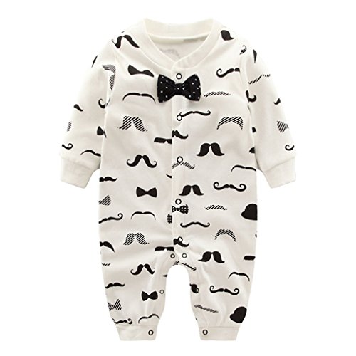 Vine Pyjama Bébé Fille Garçon Grenouillère Combinaisons en Coton Bouton à Manches Longues Chaud Pyjama Déguisement  - S - 0-3 Mois