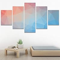 SIGNWIN 5 Panel Canvas Wall Art Modern Art Contemporary Digital Art Dramatic Geometric Multicolor Patterns for Home Decorations Ready to Hang - 60