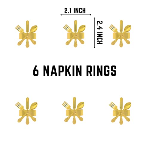 Gold Antlers Gold Charger Plates And Gold Napkin Rings - Set Of 6 - For Dinner, Wedding, Event, Conferences, Decoration #TOP2