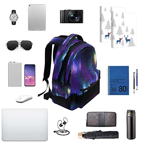 QUGRL Northern Lights School Backpack for Girls Boys Aurora Borealis Large Bookbag Laptop Computer Bag Casual Hiking Travel Daypack Backpack Schoolbag for Teens College 16 Inch4