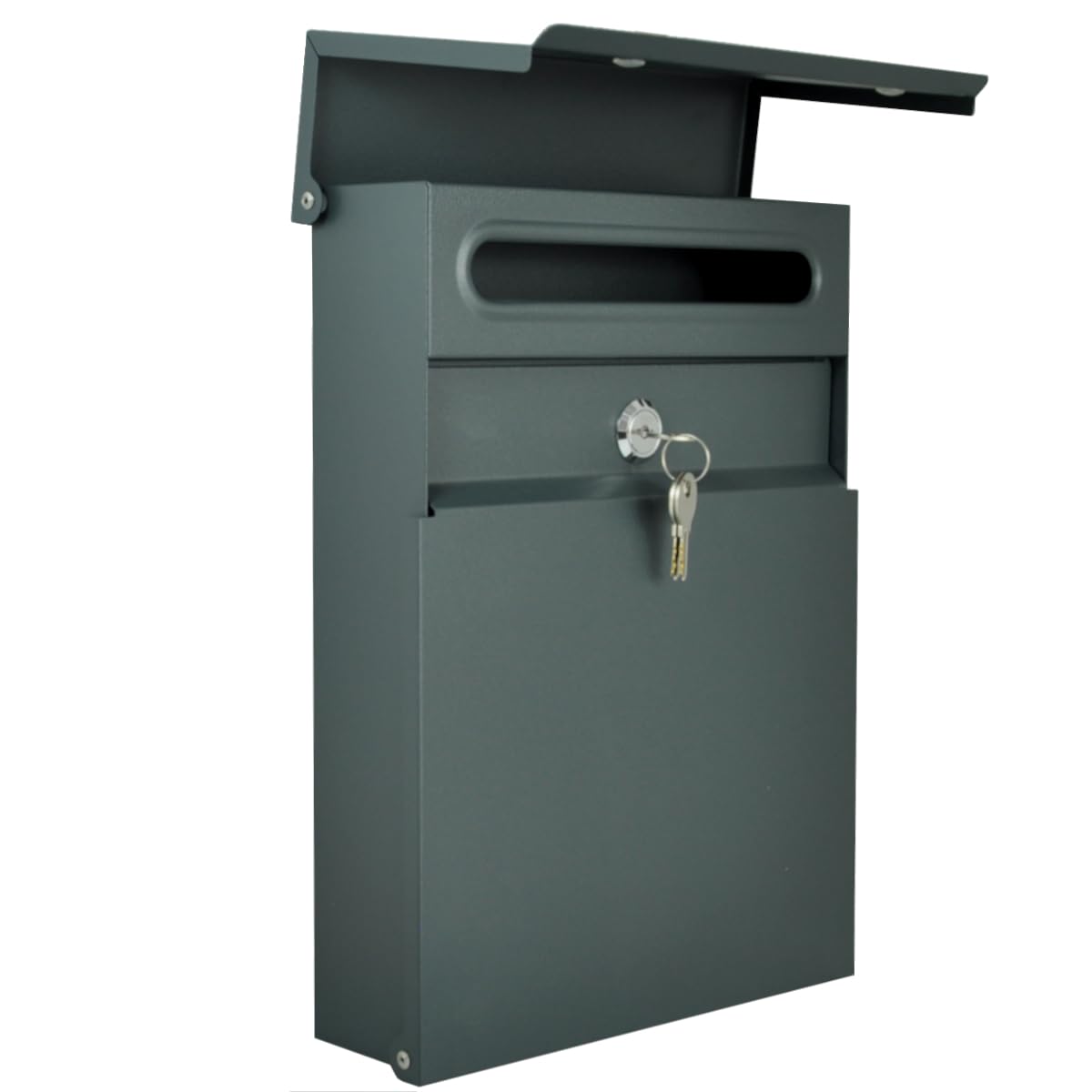 Boîte aux lettres murale sans compartiment à journaux, couleur gris anthracite mat RAL 7016 Mini 30 x 23 cm