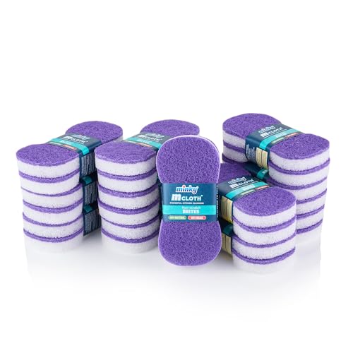 Minky Brites, 24 Pack, Non-Scratch, Anti-Bacterial and Anti-Grease Washing Up Sponge, Cleaning Products, Kitchen Sponge, Scourers Purple