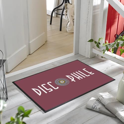 Paillasson musique vinyle rouge 75x50 cm pour décorer votre studio