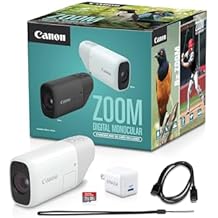 Canon Zoom Digital Monocular Kit with USB-C Charger, microSD Card, PowerShot Zoom, 400mm Optical Zoom, 800mm Digital Zoom, Bird Watching, Wildlife, Sports Watching, Traveling, Hiking, White
