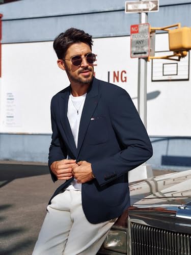 PJ PAUL JONES Herren Freizeit Anzugjacke Sakko Slim Fit Business Sakkos Klassisch Sportlich Anzug Jacke Marineblau S