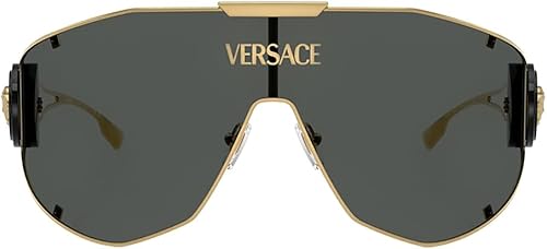 Miniatura 2 de Versace VE 2268 100287 - Gafas de sol con escudo de metal dorado, lentes grises