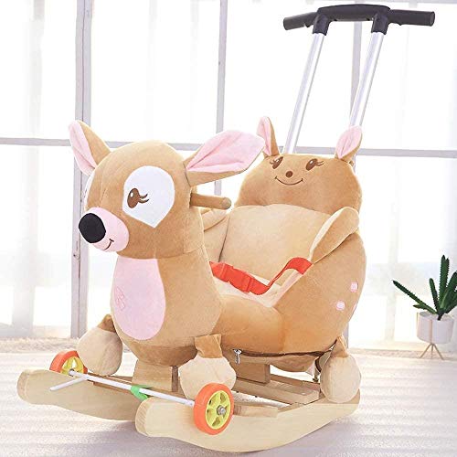 Rocking Horse Hölzerner Schaukeltier Mit Rad & Putter & Sicherheitsgurt, Wippstuhl Innen Im Freien – Bild 8