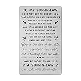 SOUSYOKYO Son In law Gifts from Mother In Law, Future Son In Law Wedding Card, Birthday Gift Ideas, Love Note for Son-In-Law, Wallet Card for Son In Law, Christmas Present