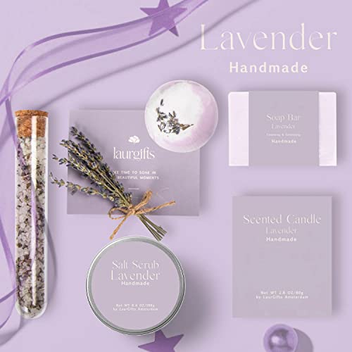 Birthday Gift for Women Lavender Gift Set Box - Dutch Flower Fields Inspired Candle Gift for Her Coworker Christmas Gift Idea - Spa Gift for Friend Mom Wife Girlfriend Gift - Image 6