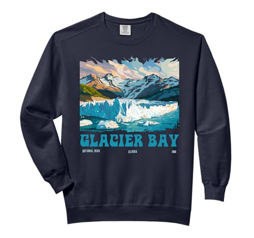 Glacier Bay National Park Alaska Margerie 2026 Men Women Comfort Colors Adult Sweatshirt