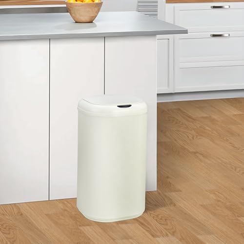 Caneca de basura automática con sensor de movimiento beige 8 gal miniatura 5