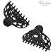 Parcelona French Jardin Black Medium Covered Spring Celluloid Jaw Hair Claw Clip Clamp Clutcher
