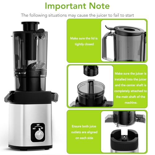 COWSAR Cold Press Juicer - Juicer Machines with 4.35" Wide Feed Chute, High Juice Yield for Whole Fruits & Vegetables, Slow Masticating Cold Press Juicer for Nutrient Retention, Easy to Clean - image 6