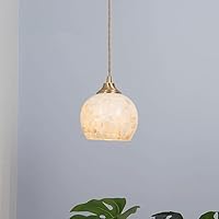 Vista 1 de Modern Brass Pendant Light Fixtures, Nordic Retro Color Glass Shade Ceiling Hanging Lighting, 59in Adjustable Height E27/E26 Sockets Chandelier for