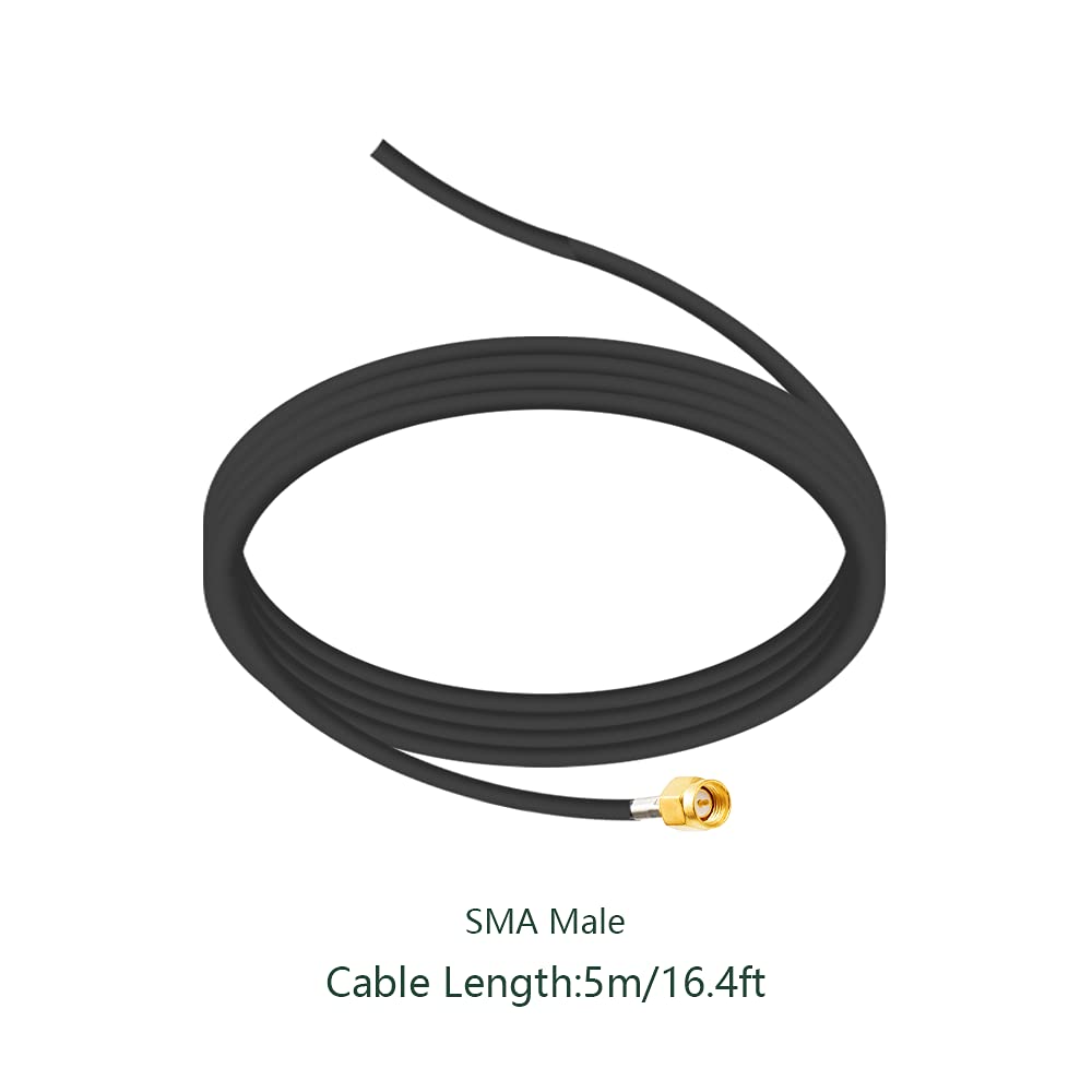 Vecys DAB FM/AM Antenna GPS per Auto Pinna di Squalo Antenna Autoradio Amplificatore di Segnale da SMA a SMB a Spina DIN Tetto Auto 5m Cavo RG174 per Auto Veicolo Radio FM/AM Digitale