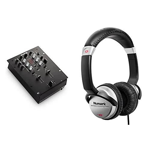 Numark M2 Mezclador de DJ de 2 canales para scratch, instalable en rack, con EQ de 3 bandas + HF125...