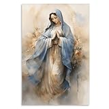 KERAXL Virgin Mary Poster The Marias Picture Virgen De Guadalupe Traditional Catholic Icon Canvas Prints, Madonna Modern Christian Art Home Decor Unframe-style 12x18inch(30x45cm)