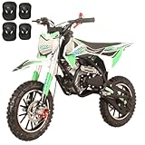 SYX MOTO 60cc Dirt Bike, Gas Powered 4-Stroke Mini Motocross Motorcycle, Dirtbike for 8-14, Off-Road Pull Start Pit Bike with Speeds up to 22 MPH, 143 lbs Maximum Load (Green)