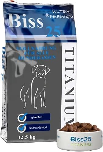 Biss25 Titanium (12,5 kg) | glutenfrei | Premium Trockenfutter | für empfindliche Hunde Aller Altersgruppen