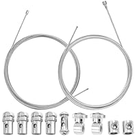 2 Stück 2 Meter Bowdenzug Universal Reparaturset, bremszug fahrrad, Schaltzug, bremszug, mit 9 Nippeln Schaltzug Gaszug für Motorräder Mofa Moped Fahrräder Roller Offroad MX Ø1.2mm und Ø1.5mm