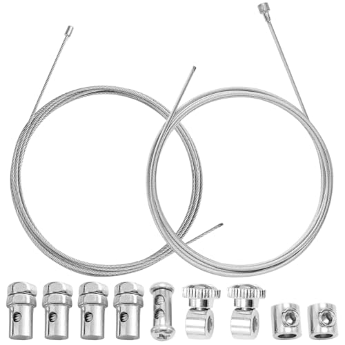 2 Stück 2 Meter Bowdenzug Universal Reparaturset, bremszug fahrrad, Schaltzug, bremszug, mit 9 Nippeln Schaltzug Gaszug für Motorräder Mofa Moped Fahrräder Roller Offroad MX Ø1.2mm und Ø1.5mm